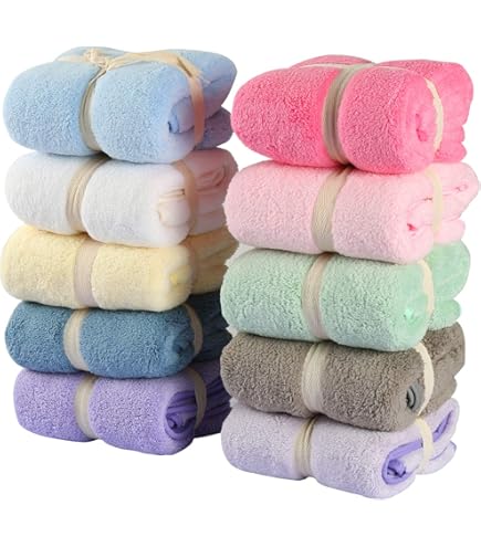 Amazon｜フェイスタオル マイクロファイバー タオル 瞬間吸水 速乾